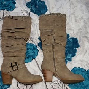 Strappy Knee High Boots